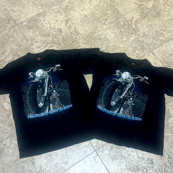 Harley-Davidson Other - Harley-Davidson Matching L/XL T-Shirts His and Hers Black Navy Gray Motorcycle